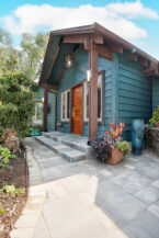 An eave and walkway.
