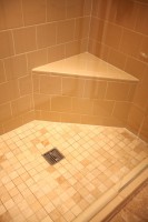Bathroom shower tiled bench