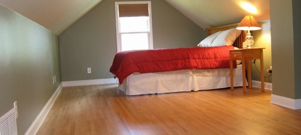 Bedroom in finished attic