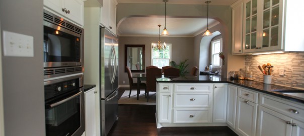 Kitchen looking into dining room