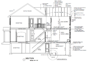 Castle Building & Remodeling, Inc. - Twin Cities Design / Build Firm | Project 1520-2 After Floorplan all floors profile view