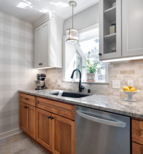 Castle Building & Remodeling, Inc. - Twin Cities Design / Build Firm | Project 3501-1 Kitchen Remodel Plaid Wallpaper St. Paul 55116 LR 4