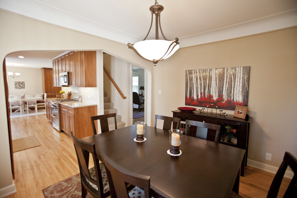 View Of Dining Room Into Kitchen In Whole House Remodel Castle Building Remodeling Inc